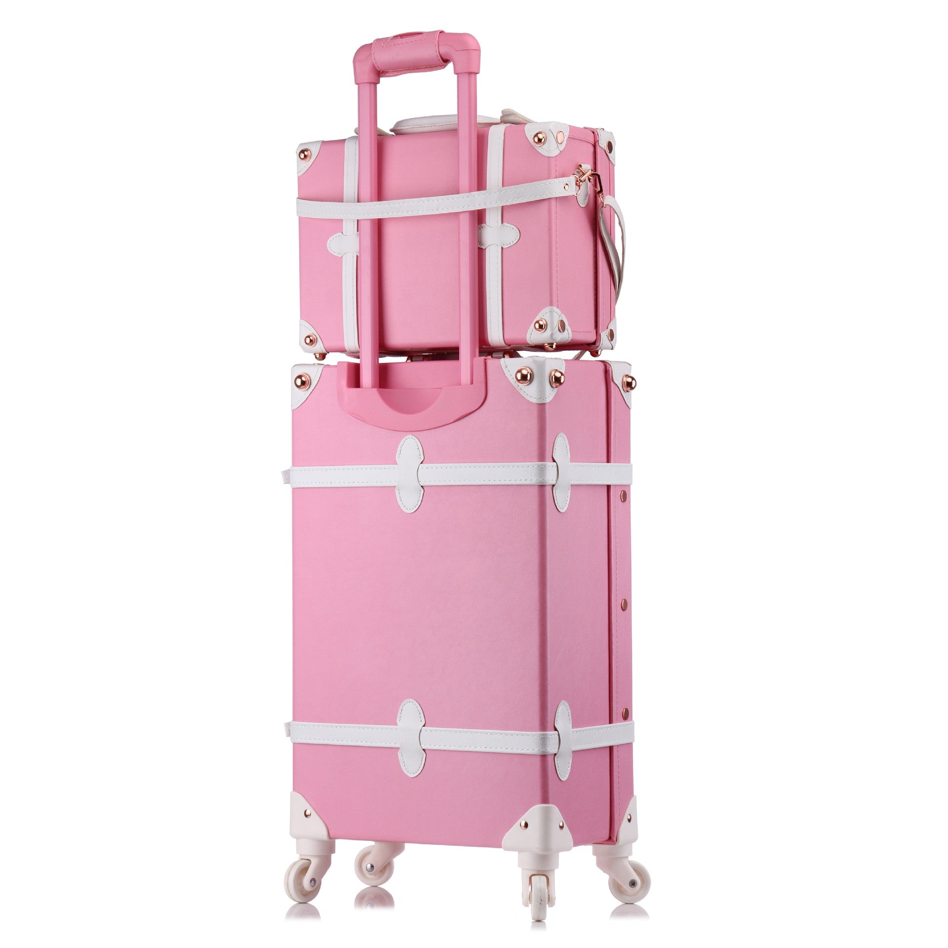 Set de Valises Vintage pour Femme - 20", 22" et 24" Rolling Luggage Spinner Trolley - La Maison Cozy