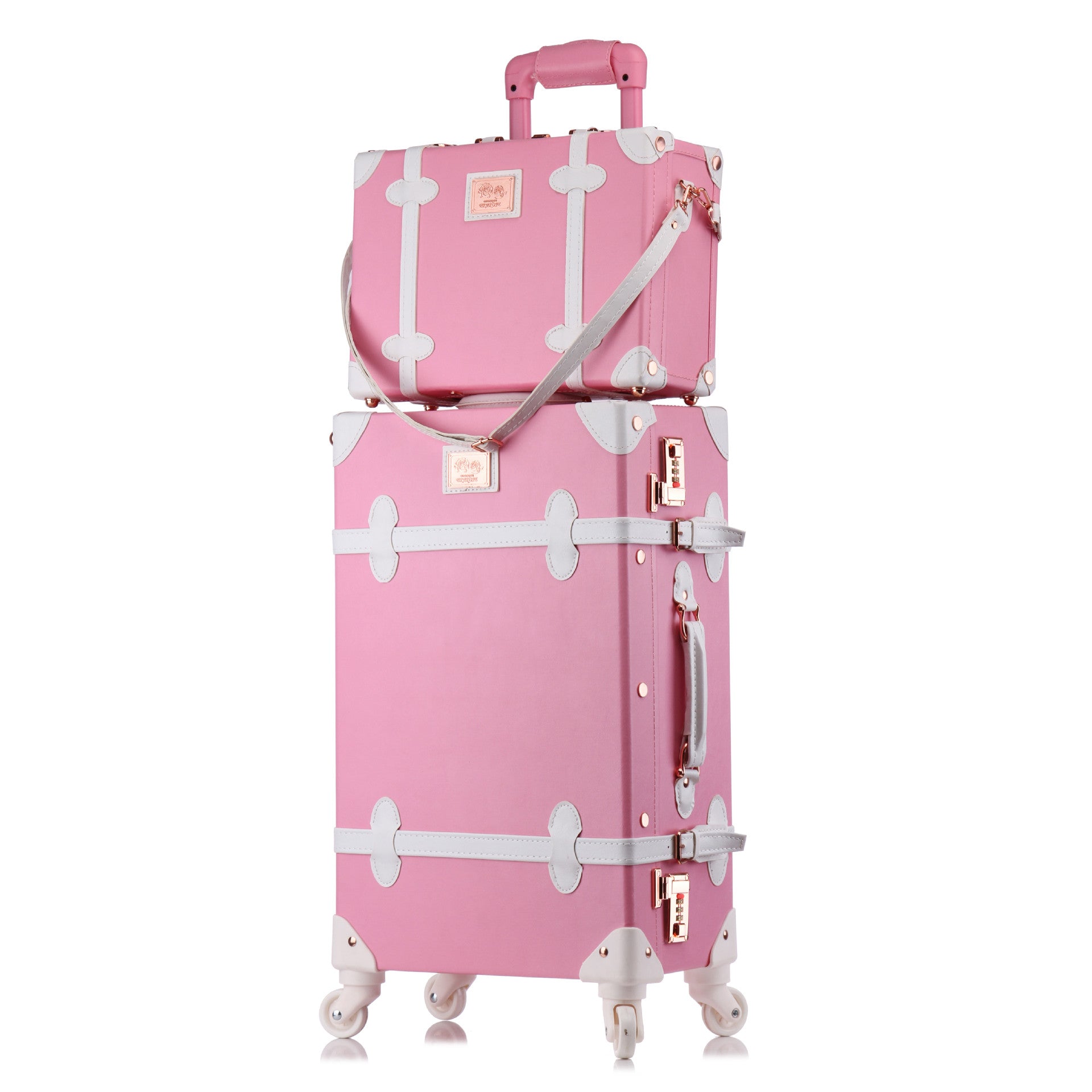 Set de Valises Vintage pour Femme - 20", 22" et 24" Rolling Luggage Spinner Trolley - La Maison Cozy