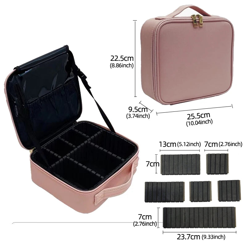 Trousse de Maquillage en Cuir PU pour Femme - Sac Cosmétique Multifonction Portable pour Voyage - La Maison Cozy