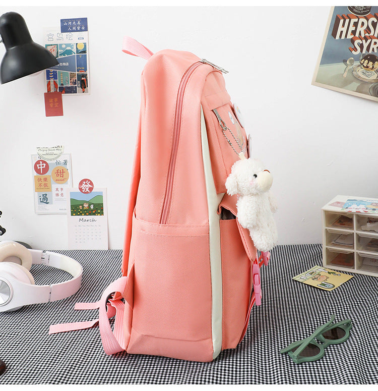 Ensemble de 5 Sacs à Dos Femme - Sacs Scolaires en Nylon, Style Kawaii, Sacs à Dos Mode pour Lycéennes et Filles, Sacs à Livres - La Maison Cozy