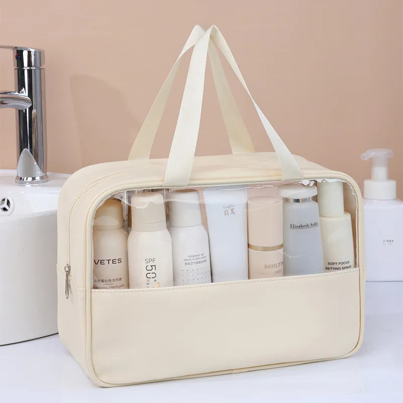 Trousse de Toilette Transparente pour Femme - Grand Format Étanche et Multifonctionnel - La Maison Cozy