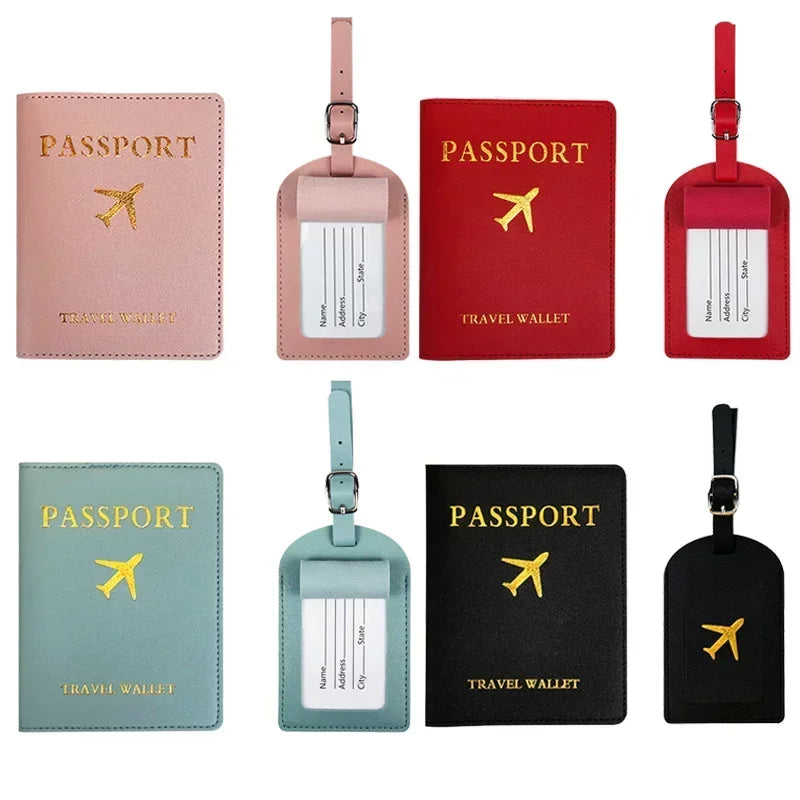 Étiquette de Bagages en Cuir / Housse de Passeport - Accessoires de Voyage pour Valise, Sac, Carte d'Identité, Porte-Étiquette avec Nom et Adresse - La Maison Cozy