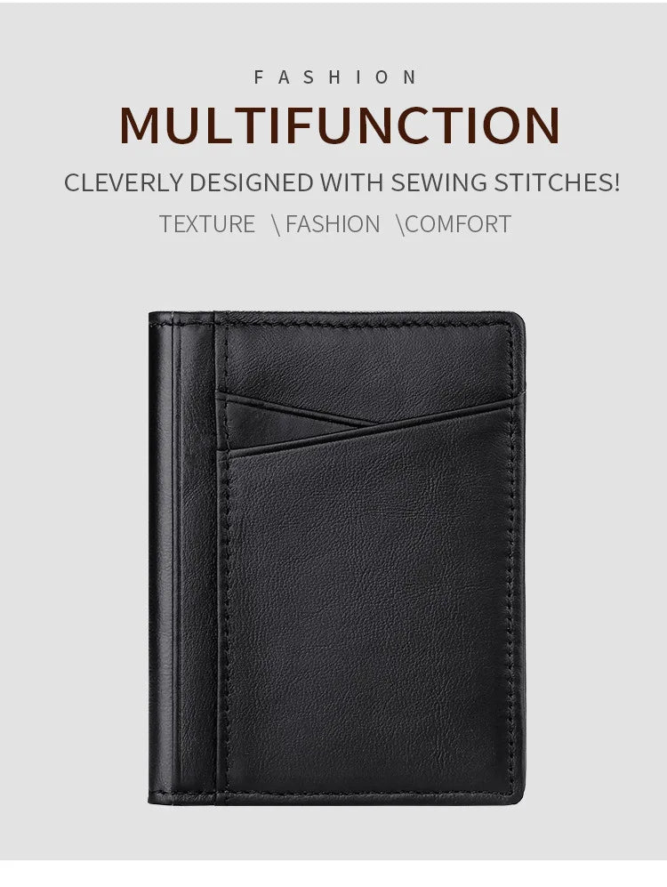 Porte-Cartes Mince pour Homme YUECIMIE - Porte-Cartes Slim en Cuir Véritable avec Protection RFID - La Maison Cozy