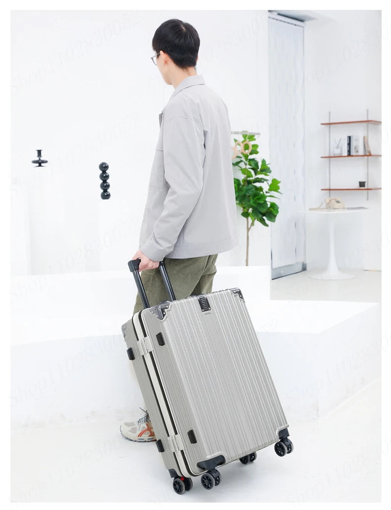 Valise Nouveau Modèle avec Cadre en Aluminium – Luggage à Roulettes Durable avec Charge USB, Sac de Voyage Unisexe, Trolley de Boarding, Fermeture Éclair - La Maison Cozy