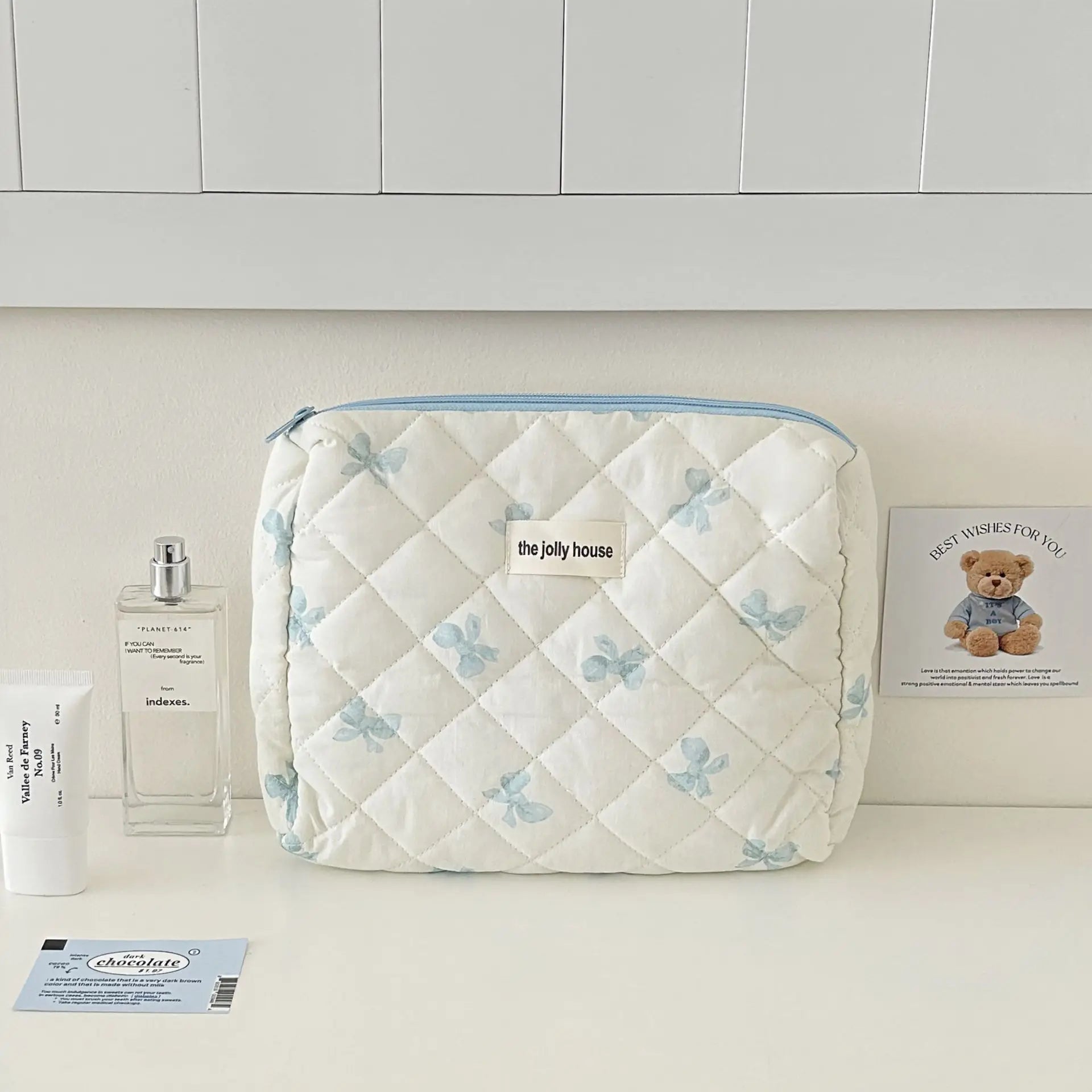 Nouveau Sac Cosmétique pour Femmes - Organisateur de Maquillage en Tissu avec Kit de Toilettage, Pochette de Rangement Zippée - La Maison Cozy