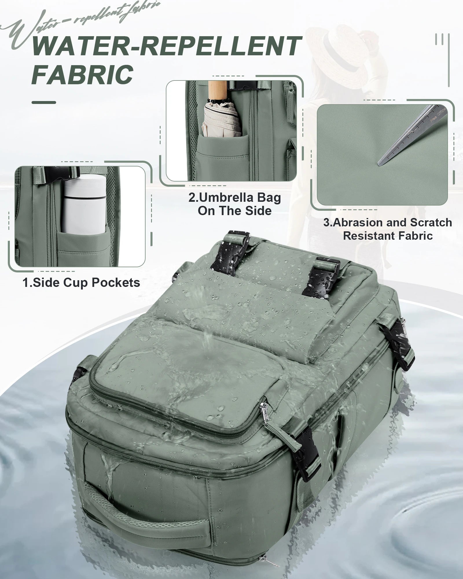 Sac à dos de voyage pour femme - Sac renforcé et étanche pour ordinateur portable, sac scolaire décontracté, sac cabine avion pour hommes et femmes - La Maison Cozy