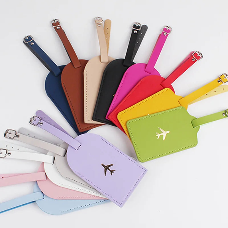 Étiquette de Bagage en PU - 13 Couleurs, Marquage à Chaud, Design Avion, Porte-Nom et Adresse pour Valises, Sacs et Voyage - La Maison Cozy