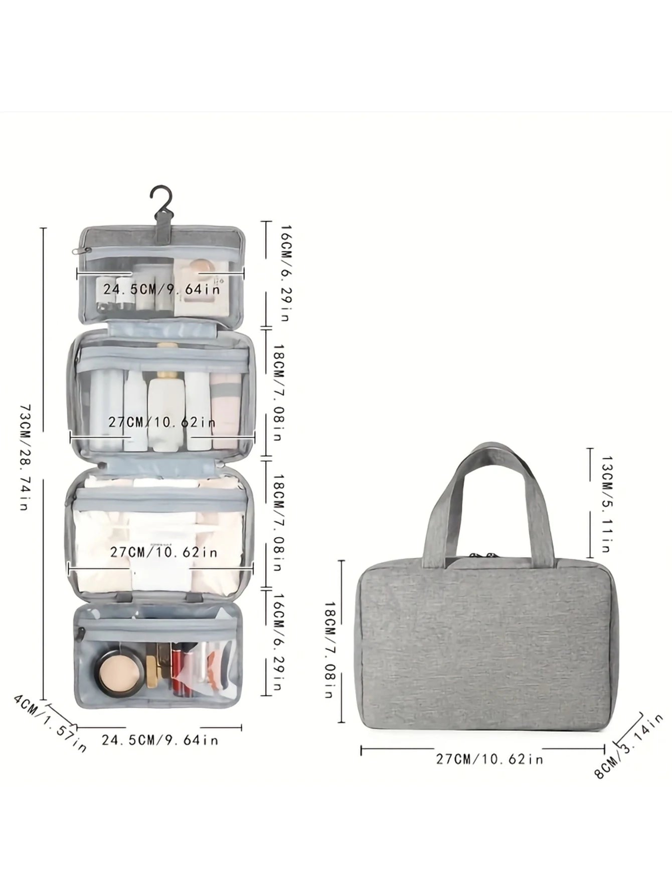 Trousse de Toilette Multifonction Pliable - Séparation Sec/Mouillé, Rangement Cosmétique pour Femmes et Filles en Voyage - La Maison Cozy