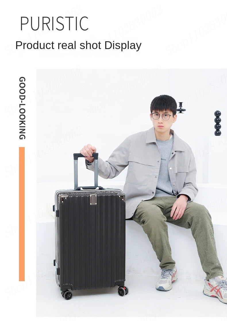 Valise Nouveau Modèle avec Cadre en Aluminium – Luggage à Roulettes Durable avec Charge USB, Sac de Voyage Unisexe, Trolley de Boarding, Fermeture Éclair - La Maison Cozy