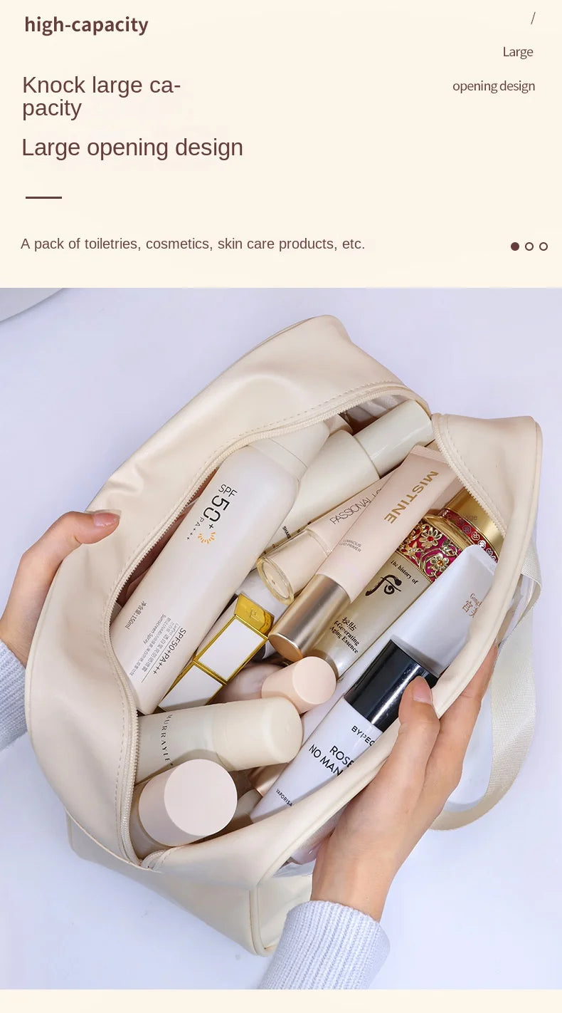 Trousse de Toilette Transparente pour Femme - Grand Format Étanche et Multifonctionnel - La Maison Cozy