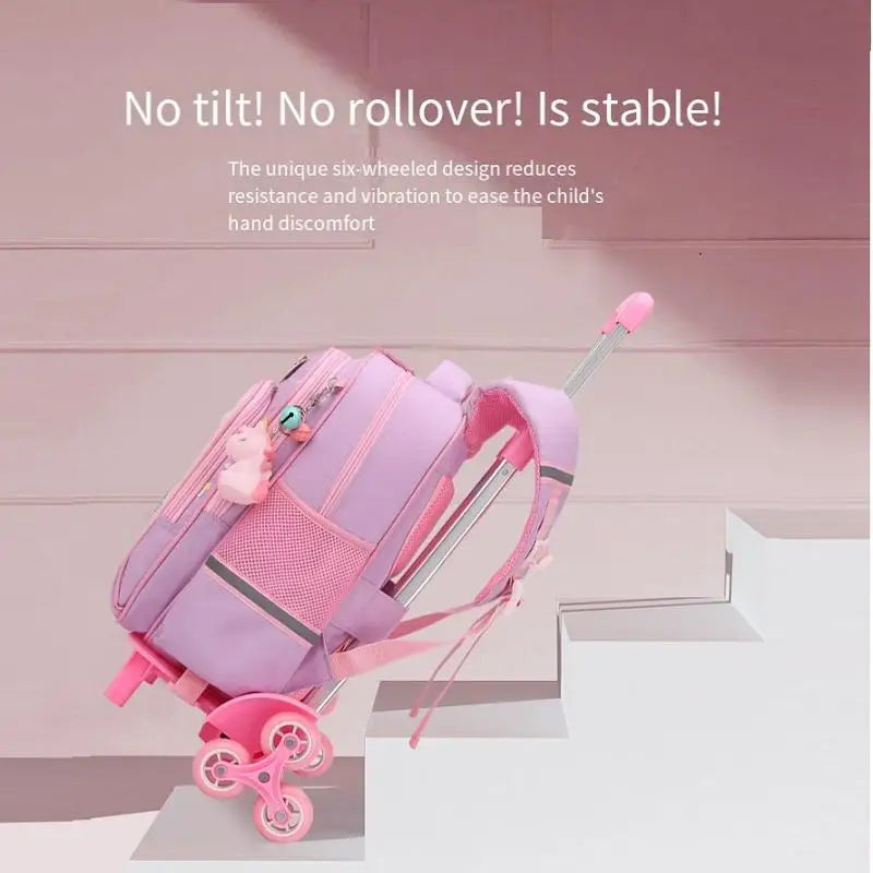 Cartable à Roulettes pour Enfants - Sac à Dos École avec Roues, Sac de Voyage pour Écoliers, Thème Anime, Mochila Escolar Niña, Sac à Dos Enfant - La Maison Cozy