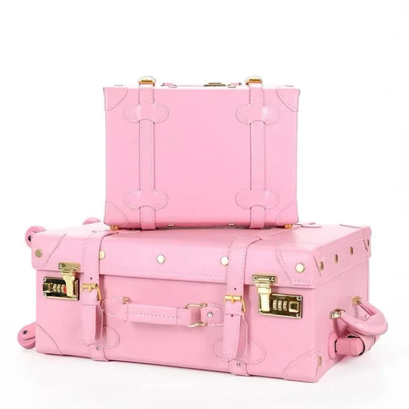 Set de Valises Vintage pour Femme - 20", 22" et 24" Rolling Luggage Spinner Trolley - La Maison Cozy