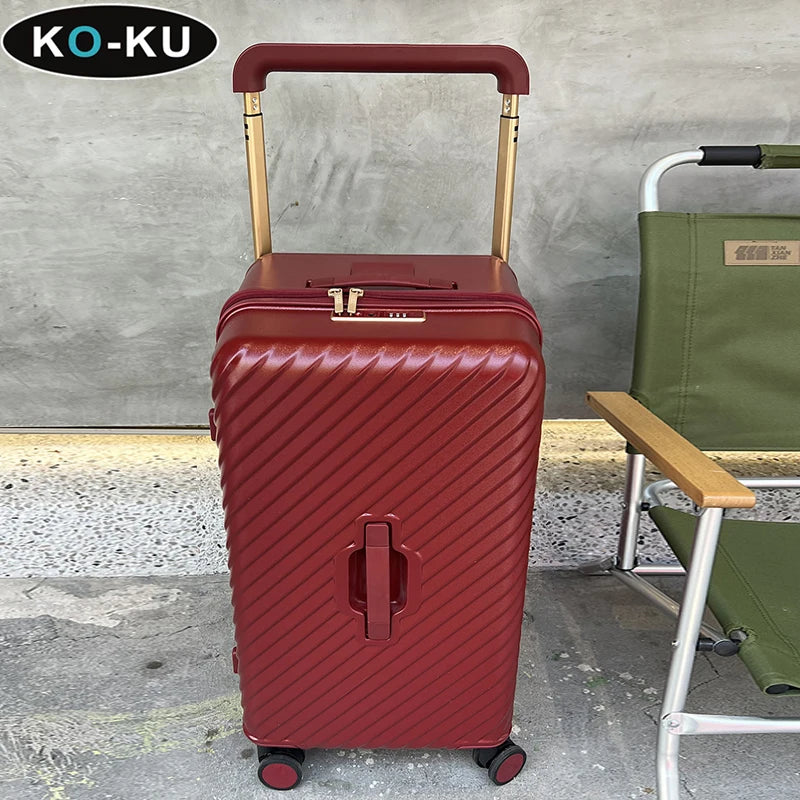 KO-KU 2024 Nouvelle Valise Grande Taille pour Femmes – Trolley Case avec Poignée Large (28/30/32 pouces) - La Maison Cozy