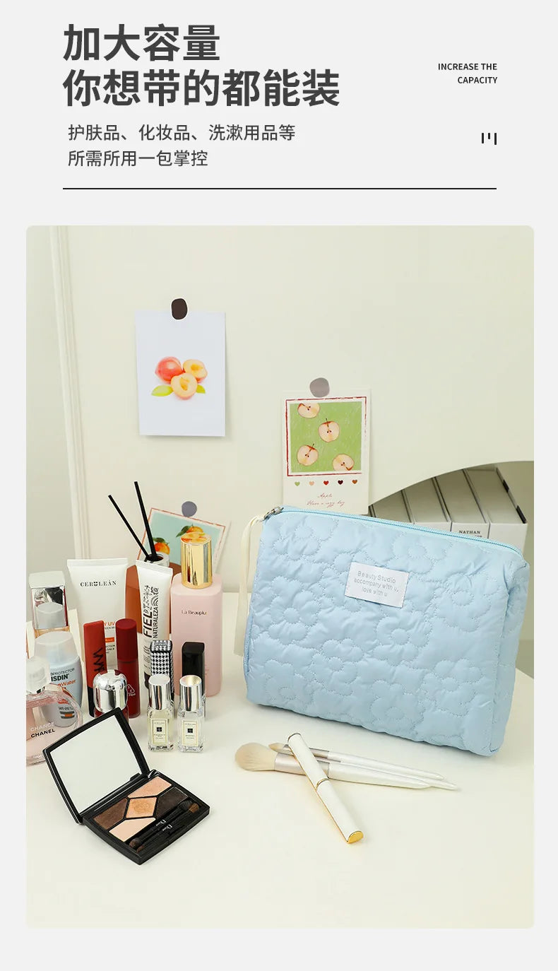 Nouveau Sac de Maquillage à Motif Floral pour Femmes - Organisateur de Toiletries et Cosmétique avec Fermeture Éclair - La Maison Cozy