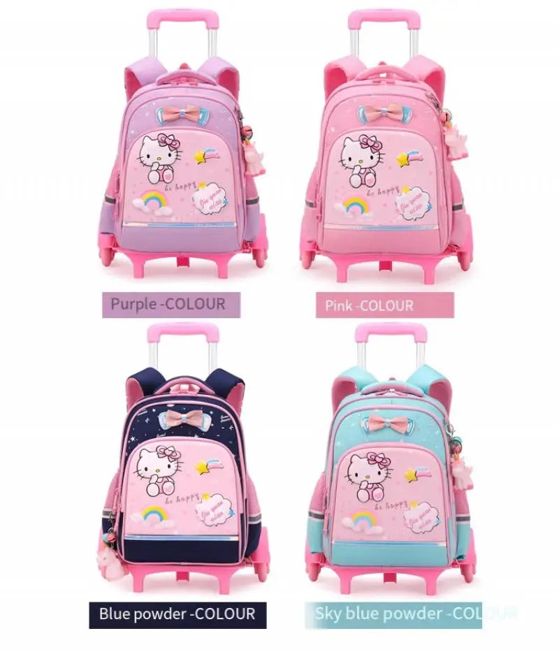 Cartable à Roulettes pour Enfants - Sac à Dos École avec Roues, Sac de Voyage pour Écoliers, Thème Anime, Mochila Escolar Niña, Sac à Dos Enfant - La Maison Cozy