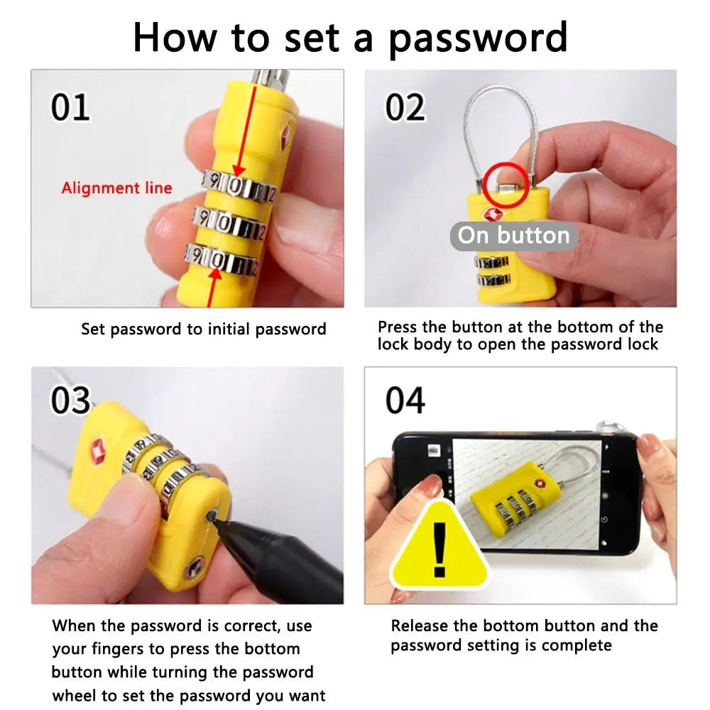 Cadenas de Cabinet et de Voyage à Couleurs Contrastées - Cadenas à Code TSA pour Bagages, Verrou de Sécurité à 3 Chiffres pour Luggage - La Maison Cozy