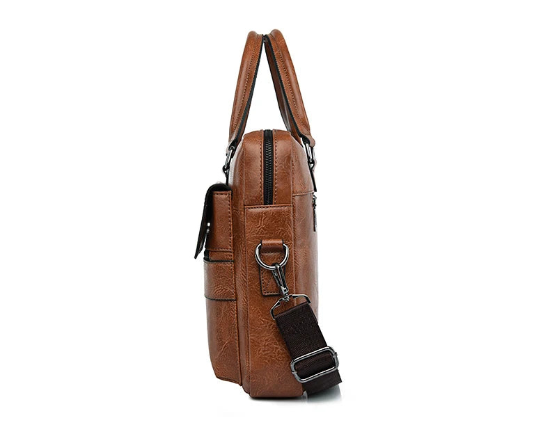 Sac en Cuir pour Hommes - Sacoche de Bureau, Portefeuille pour Ordinateur Portable - La Maison Cozy