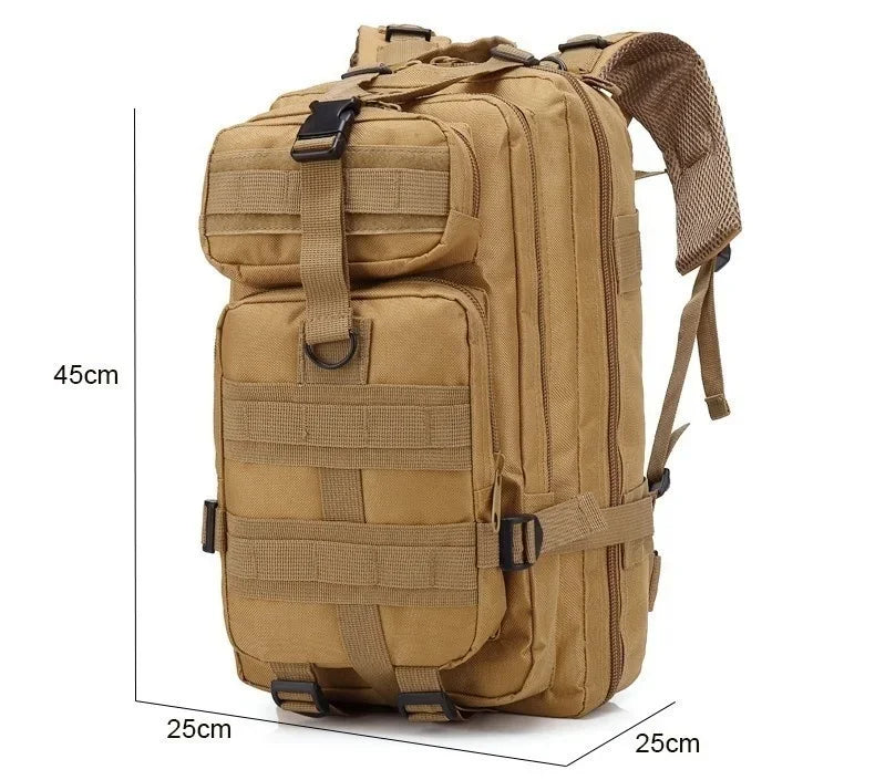 Sac à dos tactique QT&QY 30/45L pour homme - Sac de randonnée, sac de survie extérieur, sac de trekking et de chasse, pack d’assaut 3P, sac EDC avec système MOLLE - La Maison Cozy