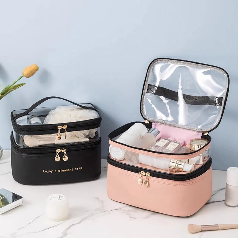 Trousse de Maquillage en PVC Étanche 2024 - Grande Capacité et Portabilité - La Maison Cozy