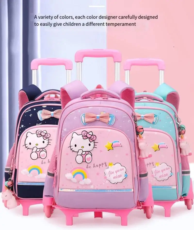 Cartable à Roulettes pour Enfants - Sac à Dos École avec Roues, Sac de Voyage pour Écoliers, Thème Anime, Mochila Escolar Niña, Sac à Dos Enfant - La Maison Cozy