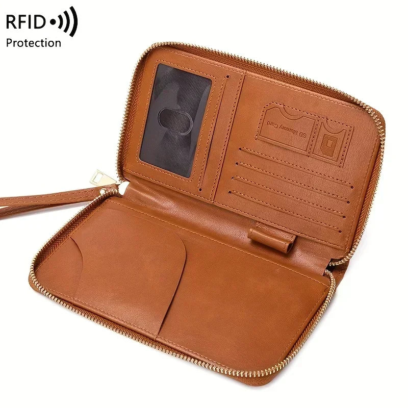 Porte-Monnaie RFID pour Femme – Porte-Passeport PU Portable avec Clip Avion, Ticket, Carte Bancaire et Poche Zippée - La Maison Cozy