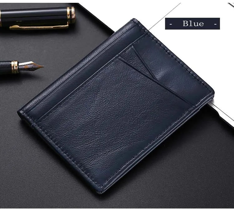 Porte-Cartes Mince pour Homme YUECIMIE - Porte-Cartes Slim en Cuir Véritable avec Protection RFID - La Maison Cozy