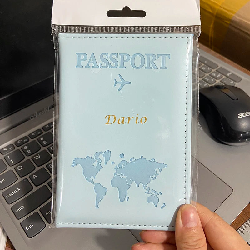 Housse de Passeport Personnalisée avec Nom – Portefeuille de Voyage en Similicuir, Personnalisable, Porte-Cartes - La Maison Cozy