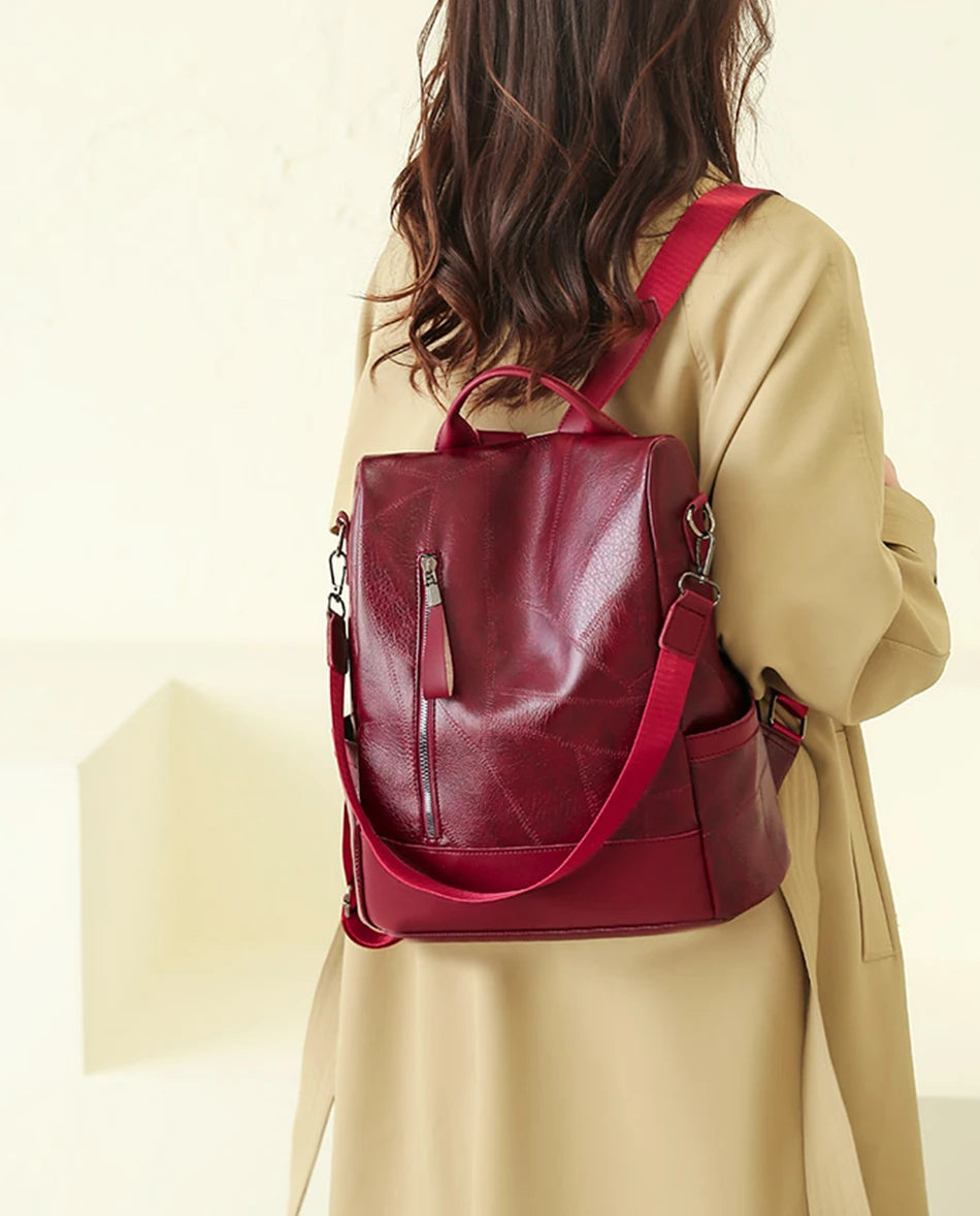 Nouveau Sac à Dos Femme 2023 - Designer, en cuir souple de haute qualité, sac à dos simple et élégant, grande capacité, sac à bandoulière antivol - La Maison Cozy