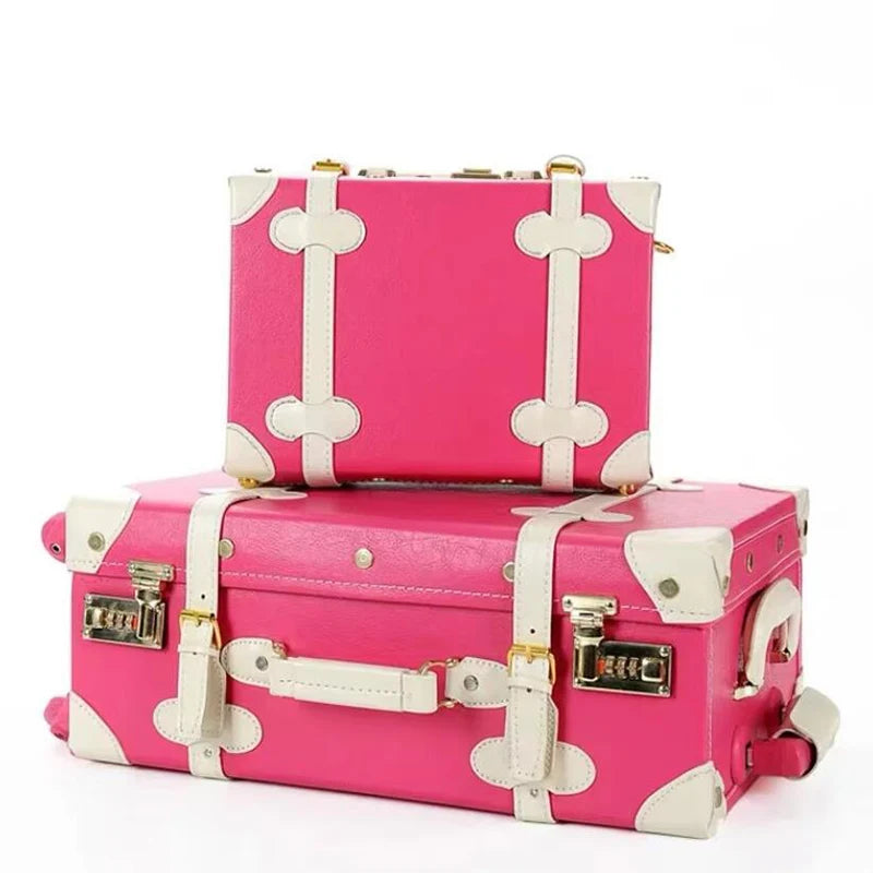 Set de Valises Vintage pour Femme - 20", 22" et 24" Rolling Luggage Spinner Trolley - La Maison Cozy