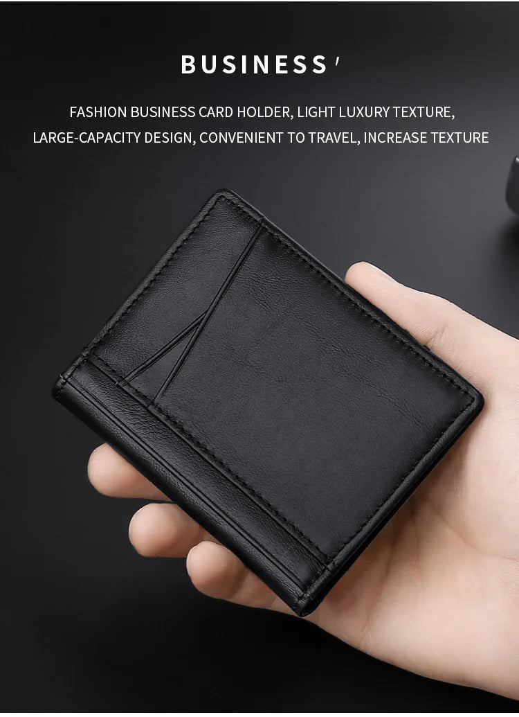 Porte-Cartes Mince pour Homme YUECIMIE - Porte-Cartes Slim en Cuir Véritable avec Protection RFID - La Maison Cozy