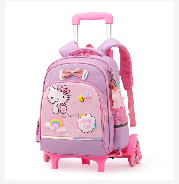 Cartable à Roulettes pour Enfants - Sac à Dos École avec Roues, Sac de Voyage pour Écoliers, Thème Anime, Mochila Escolar Niña, Sac à Dos Enfant - La Maison Cozy