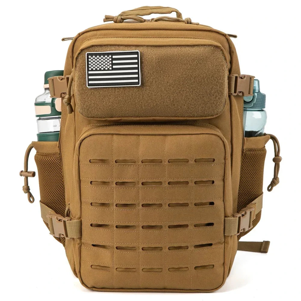 QT&QY 25L/45L Sac à Dos Tactique Militaire pour Hommes et Femmes - Sac d'Assaut Armée - Petit Sac à Dos Scolaire avec Porte-Bouteille - La Maison Cozy