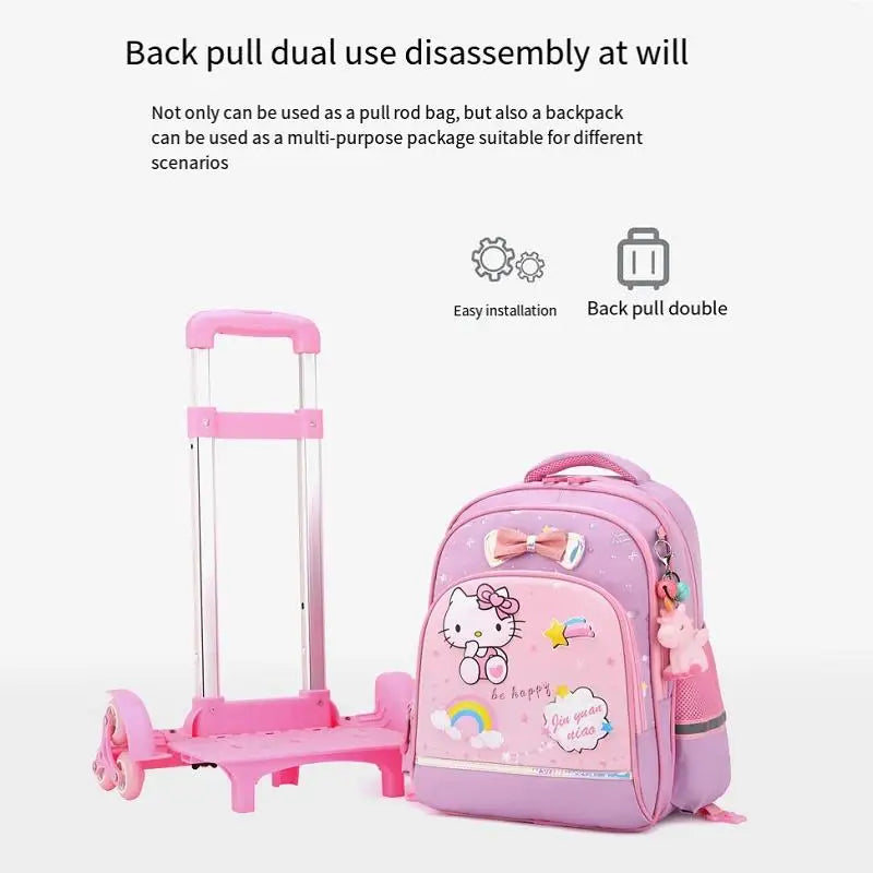 Cartable à Roulettes pour Enfants - Sac à Dos École avec Roues, Sac de Voyage pour Écoliers, Thème Anime, Mochila Escolar Niña, Sac à Dos Enfant - La Maison Cozy