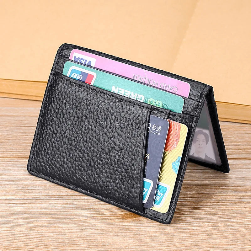 Porte-Cartes Mince pour Homme YUECIMIE - Porte-Cartes Slim en Cuir Véritable avec Protection RFID - La Maison Cozy