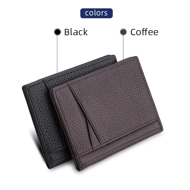 Porte-Cartes Mince pour Homme YUECIMIE - Porte-Cartes Slim en Cuir Véritable avec Protection RFID - La Maison Cozy