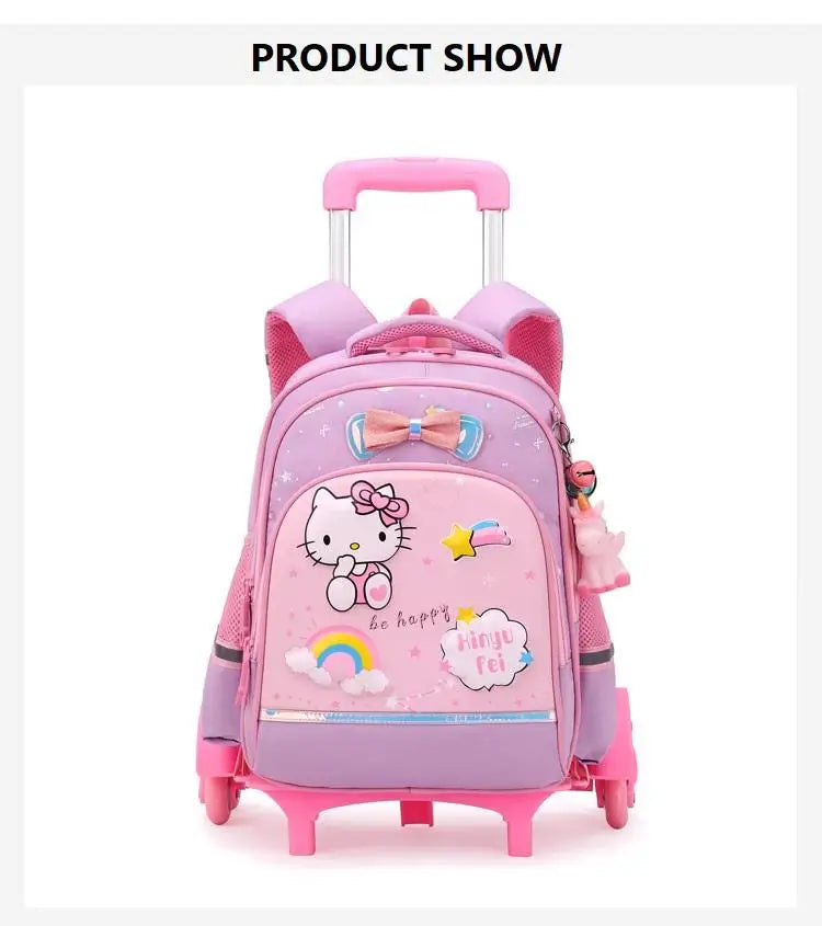 Cartable à Roulettes pour Enfants - Sac à Dos École avec Roues, Sac de Voyage pour Écoliers, Thème Anime, Mochila Escolar Niña, Sac à Dos Enfant - La Maison Cozy