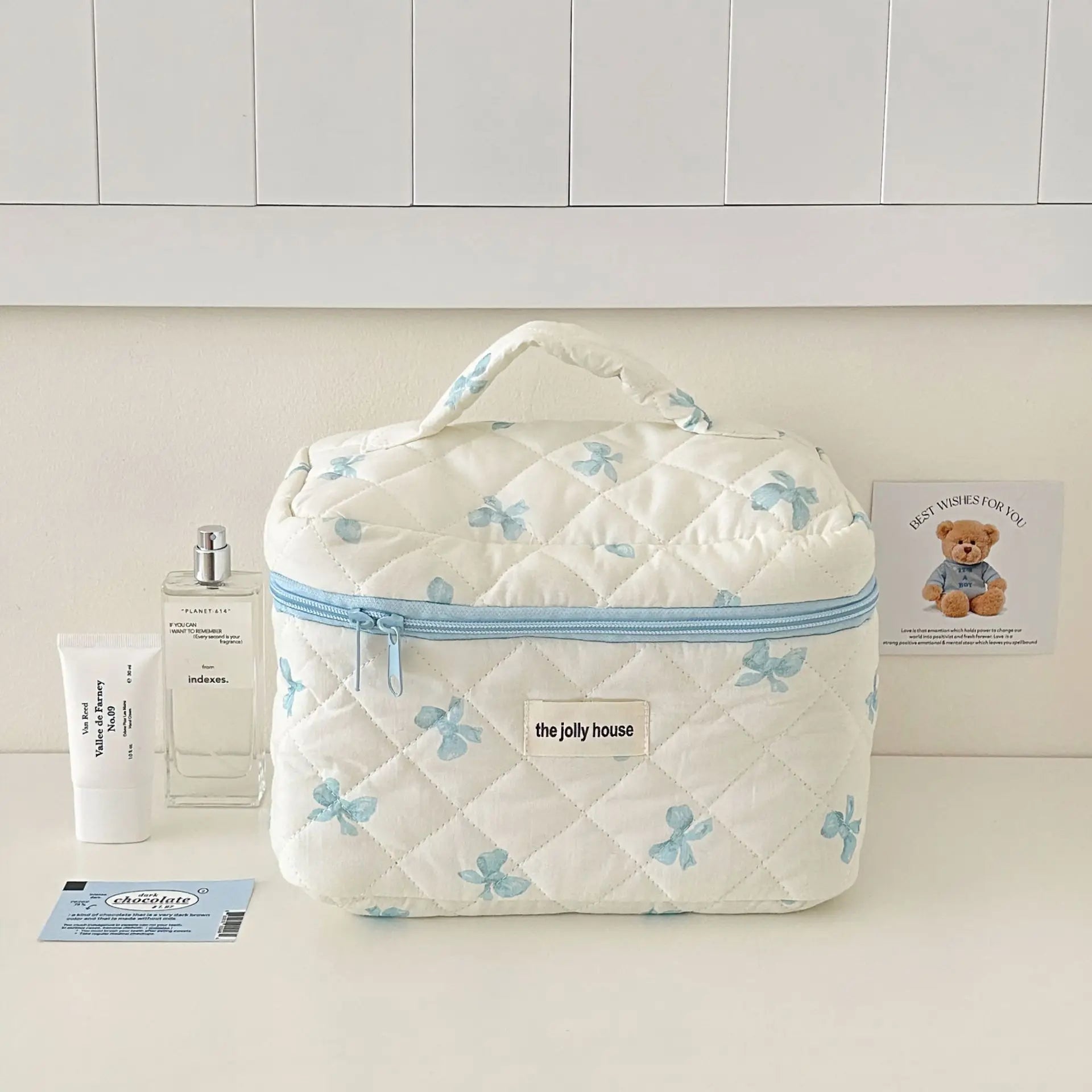 Nouveau Sac Cosmétique pour Femmes - Organisateur de Maquillage en Tissu avec Kit de Toilettage, Pochette de Rangement Zippée - La Maison Cozy