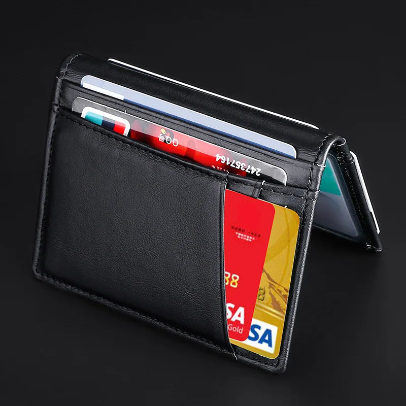 Porte-Cartes Mince pour Homme YUECIMIE - Porte-Cartes Slim en Cuir Véritable avec Protection RFID - La Maison Cozy