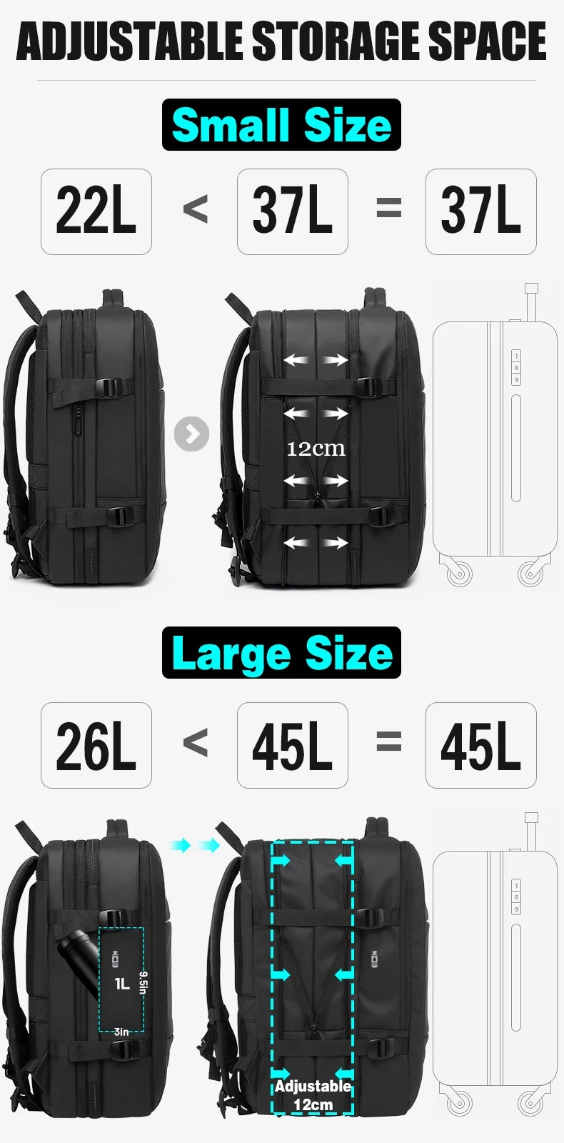 Sac à dos de voyage BANGE pour homme - Sac professionnel et scolaire, extensible, avec port USB, grande capacité, sac pour ordinateur portable 17,3 pouces, étanche et à la mode - La Maison Cozy