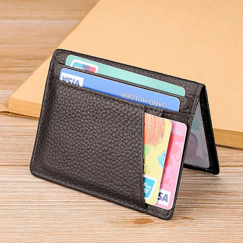 Porte-Cartes Mince pour Homme YUECIMIE - Porte-Cartes Slim en Cuir Véritable avec Protection RFID - La Maison Cozy