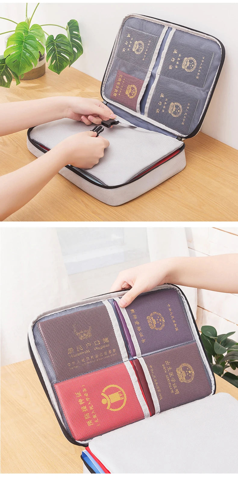 Organisateur de Documents – Porte-Documents A4, Sac Homme/Femme, Étui de Rangement, Porte-Passeport, Organisateur Fonctionnel - La Maison Cozy