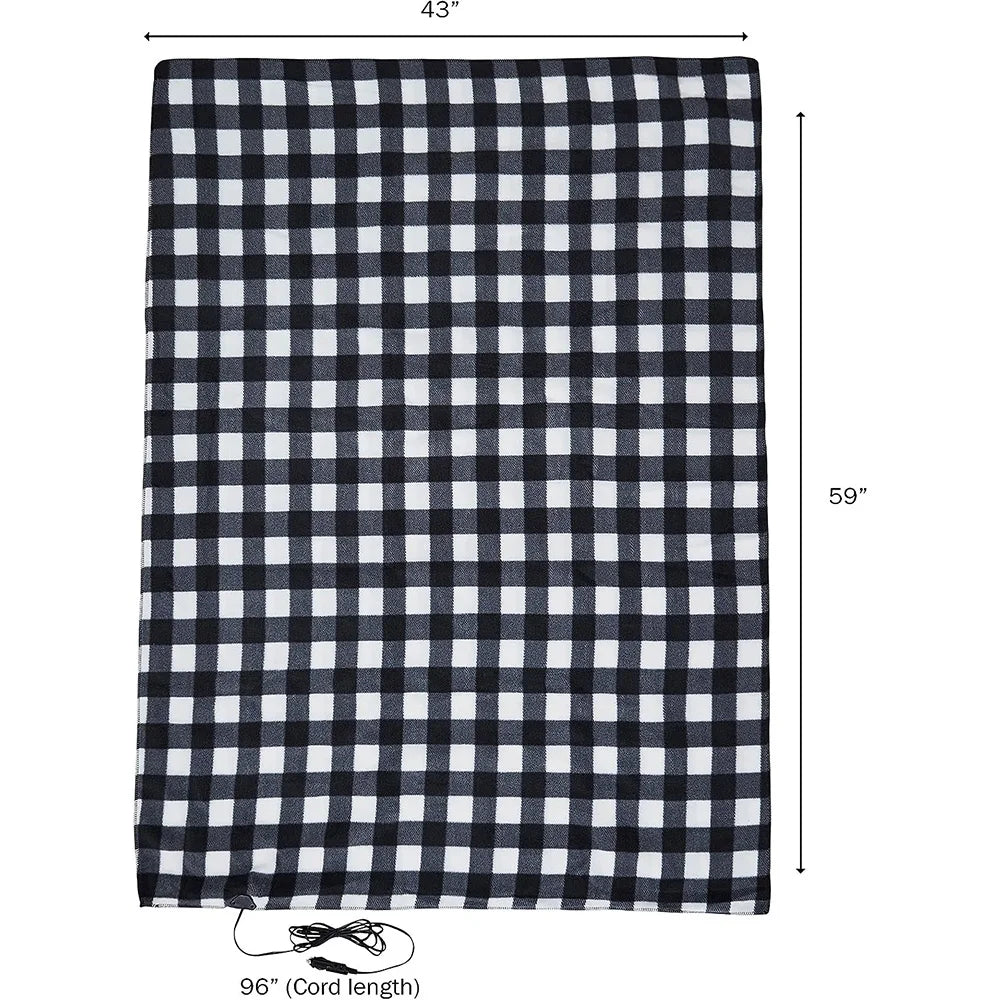 Couverture Chauffante Premium Cozy pour Voiture - 12V, Couverture Polaire Chauffante avec Minuterie de Sécurité et Température Constante - La Maison Cozy