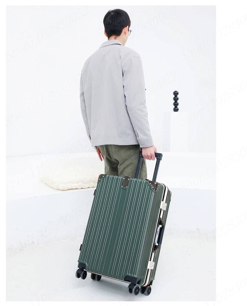 Valise Nouveau Modèle avec Cadre en Aluminium – Luggage à Roulettes Durable avec Charge USB, Sac de Voyage Unisexe, Trolley de Boarding, Fermeture Éclair - La Maison Cozy