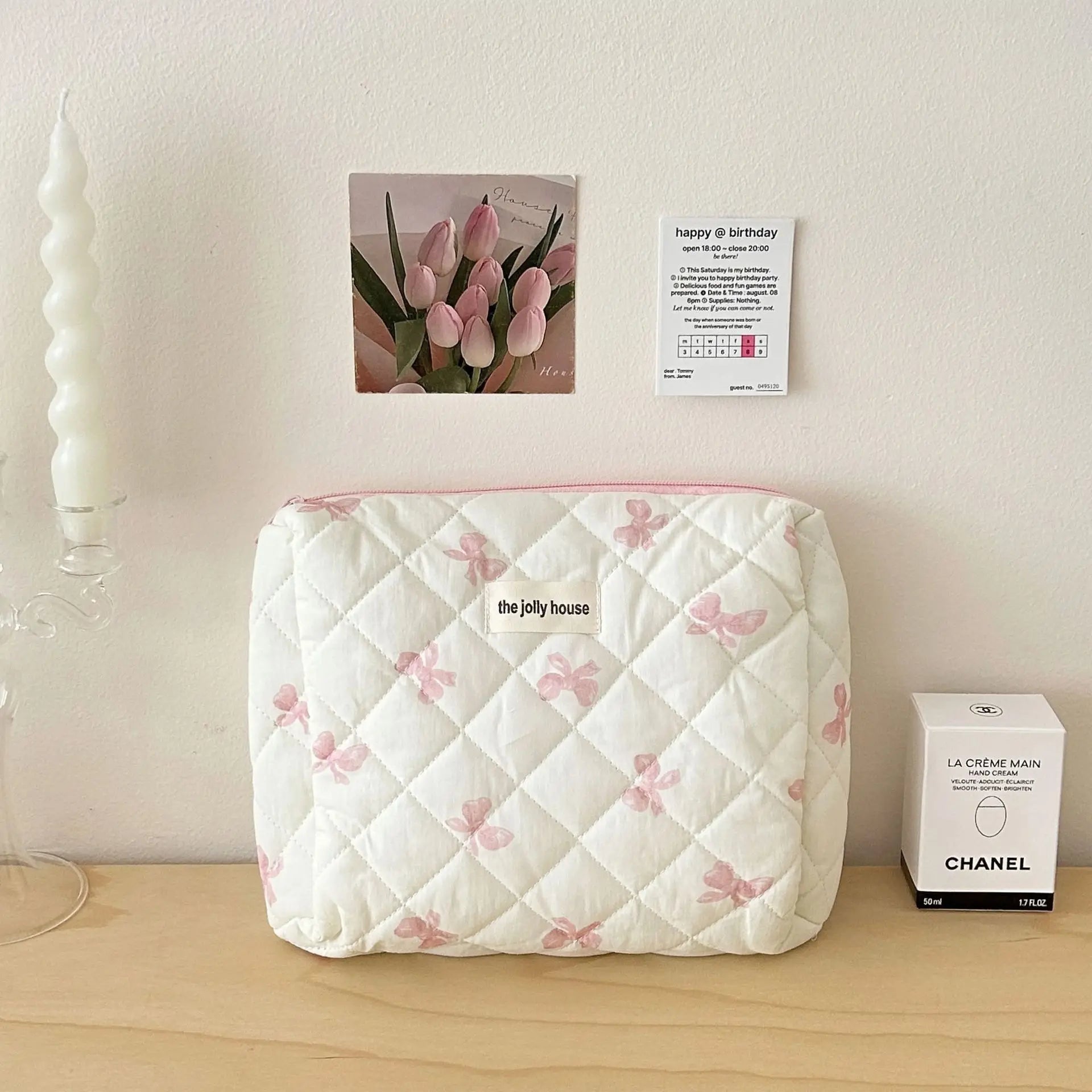 Nouveau Sac Cosmétique pour Femmes - Organisateur de Maquillage en Tissu avec Kit de Toilettage, Pochette de Rangement Zippée - La Maison Cozy