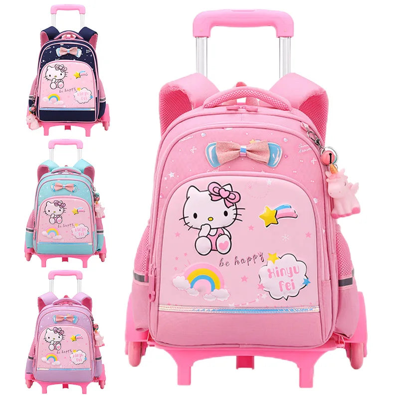 Cartable à Roulettes pour Enfants - Sac à Dos École avec Roues, Sac de Voyage pour Écoliers, Thème Anime, Mochila Escolar Niña, Sac à Dos Enfant - La Maison Cozy