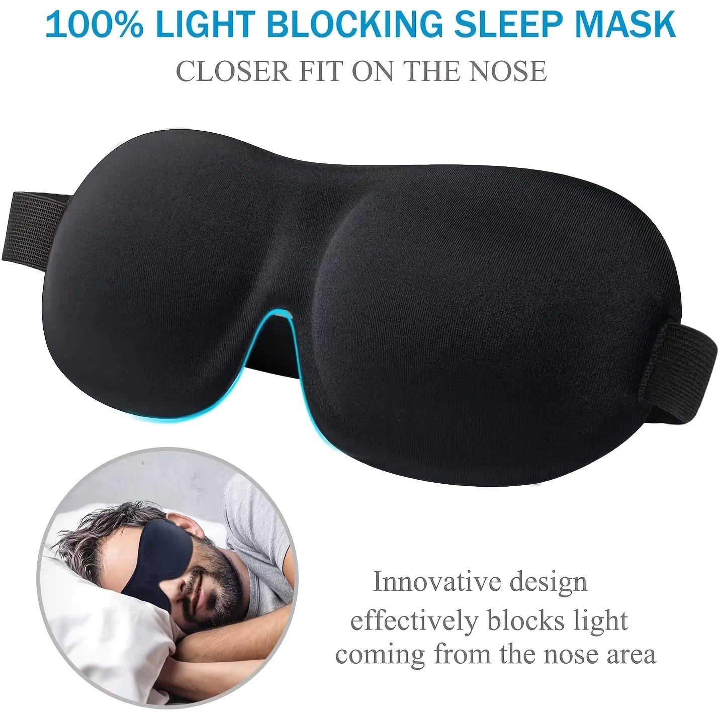 Masque de Sommeil Contour 3D - 100% Blocage de Lumière - La Maison Cozy