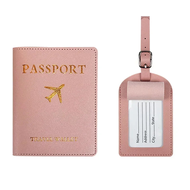 Étiquette de Bagages en Cuir / Housse de Passeport - Accessoires de Voyage pour Valise, Sac, Carte d'Identité, Porte-Étiquette avec Nom et Adresse - La Maison Cozy