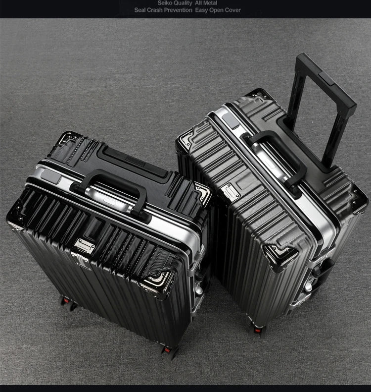 Valise Nouveau Modèle avec Cadre en Aluminium – Luggage à Roulettes Durable avec Charge USB, Sac de Voyage Unisexe, Trolley de Boarding, Fermeture Éclair - La Maison Cozy