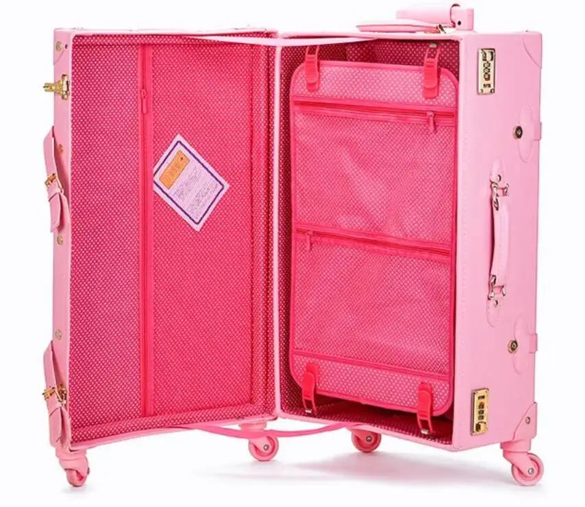 Set de Valises Vintage pour Femme - 20", 22" et 24" Rolling Luggage Spinner Trolley - La Maison Cozy