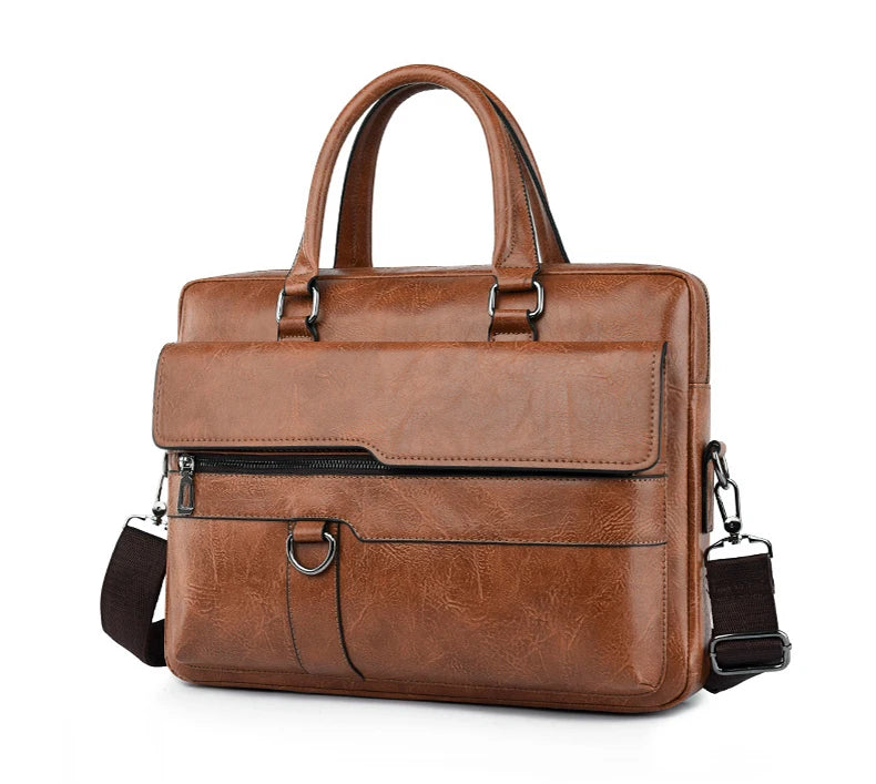 Sac en Cuir pour Hommes - Sacoche de Bureau, Portefeuille pour Ordinateur Portable - La Maison Cozy